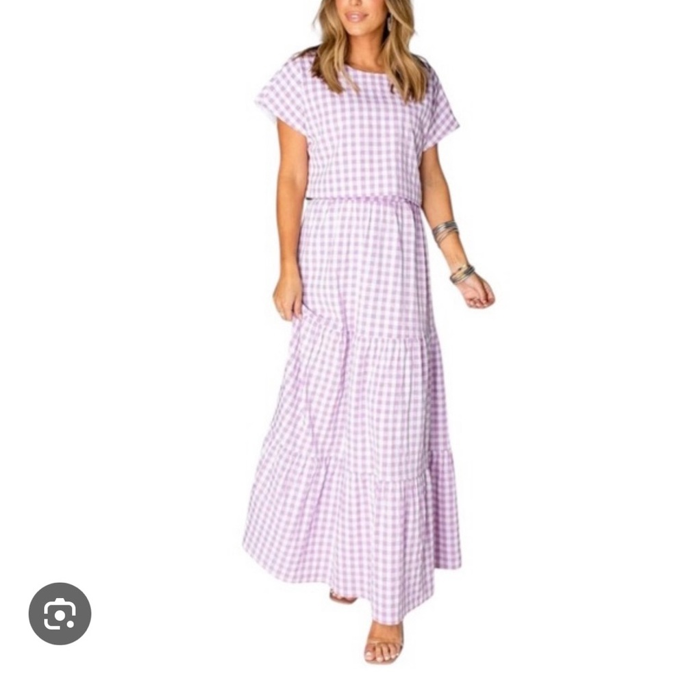 Buddy Love Lavender Checkered Maxi Set